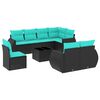 vidaXL Ensemble de canap&eacute; de jardin 9 pcs avec coussins noir r&eacute;sine tress&eacute;e