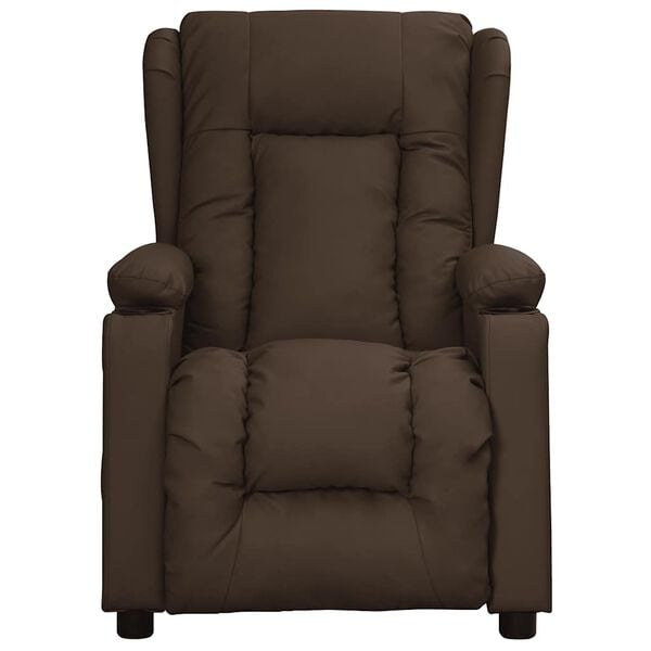 vidaXL Fauteuil de massage Marron Similicuir