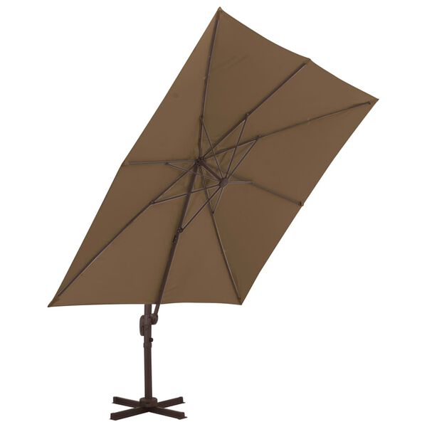 vidaXL Parasol de jardin avec base portable taupe