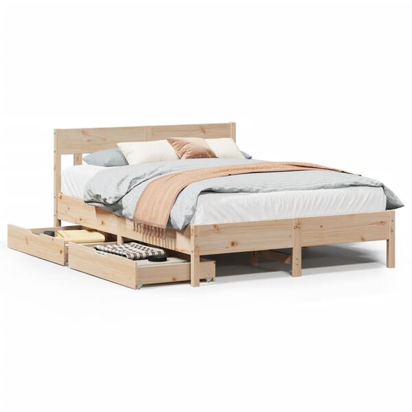 vidaXL Cadre de lit sans matelas 120x200 cm bois de pin massif
