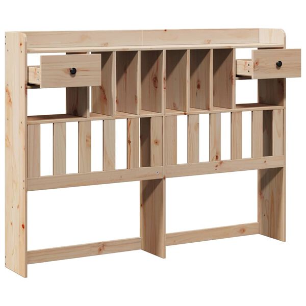 vidaXL T&ecirc;te de lit avec rangement 160 cm bois massif de pin