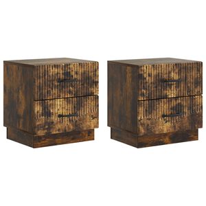 vidaXL Cabinet de chevet 2 pcs Ch&ecirc;ne fum&eacute; 43 x 34,5 x 44,5 cm