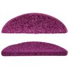 vidaXL Tapis d'escalier 10 pi&egrave;ces 56x17x3 cm Violet Demi-rond