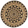 vidaXL Tapis fait &agrave; la main Jute avec imprim&eacute; noir 90 cm