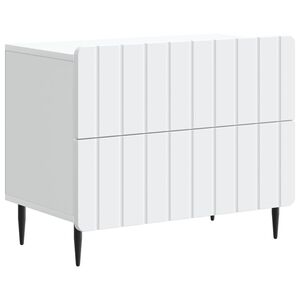 vidaXL Cabinet de chevet Blanc 62 x 34,5 x 49,5 cm Bois d'ing&eacute;nierie
