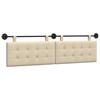 vidaXL T&ecirc;te de lit suspendue Montage mural Cr&egrave;me 190 x 55 x 5 cm tissu