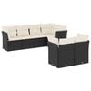 vidaXL Salon de jardin 7 pcs avec coussins noir r&eacute;sine tress&eacute;e