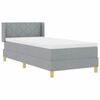 vidaXL Lit &agrave; ressorts avec matelas Gris clair 190 x 90 cm Polyester