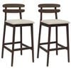 vidaXL Tabouret de bar 2 pc Marron clair et beige