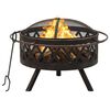 vidaXL Foyer rustique avec tisonnier 76 cm XXL Acier
