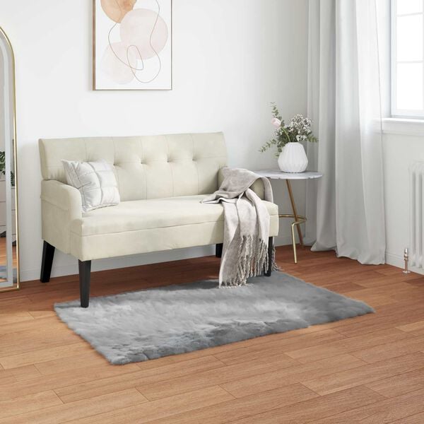 vidaXL Tapis en fausse Tafalla Gris 60 x 110 cm Polyester