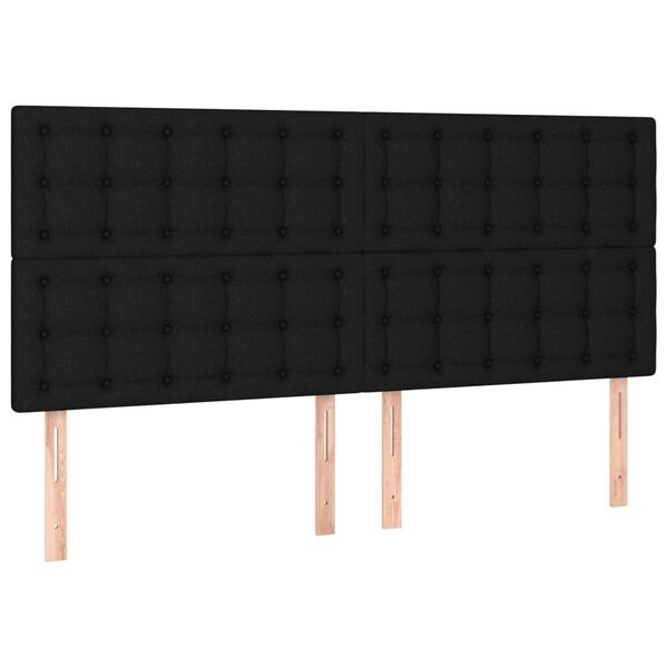 vidaXL T&ecirc;te de lit Noir 160x5x118/128 cm Tissu