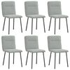 vidaXL Chaises &agrave; manger lot de 6 gris clair velours