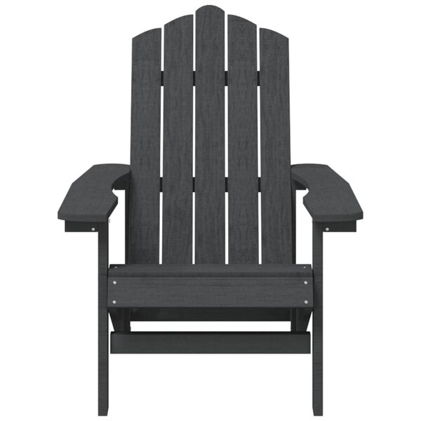 vidaXL Chaises de jardin Adirondack lot de 2 PEHD Anthracite