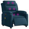 vidaXL Fauteuil inclinable de massage &eacute;lectrique bleu velours