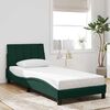 vidaXL Cadre de lit sans matelas Hanko vert fonc&eacute; 90x200 cm velours