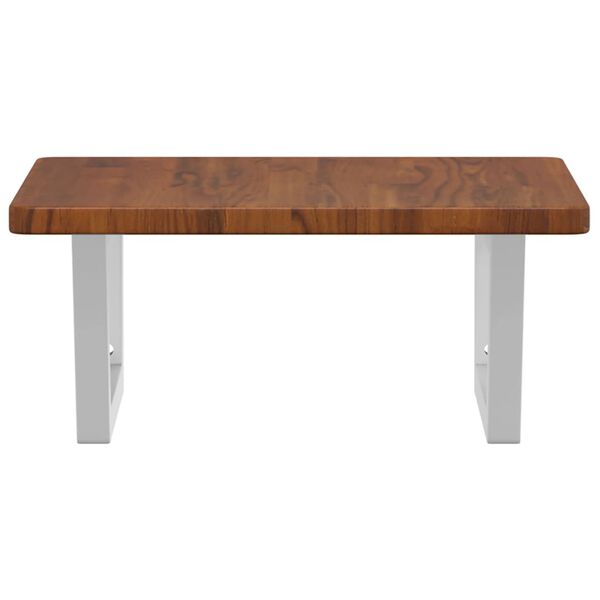 vidaXL &Eacute;tag&egrave;re de vasque murale acier et bois de ch&ecirc;ne massif