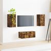 vidaXL Ensemble meuble TV 2 pcs Ch&ecirc;ne fum&eacute; Bois d'ing&eacute;nierie