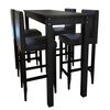 Set de 1 table de bar et 4 tabourets noir