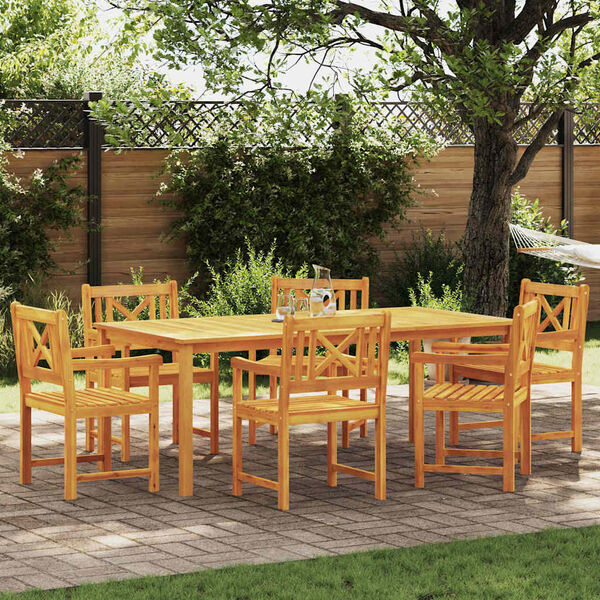 vidaXL Ensemble de salle &agrave; manger pour jardin 7 pcs Marron
