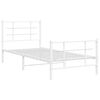 vidaXL Cadre de lit m&eacute;tal sans matelas avec pied de lit blanc 90x200cm