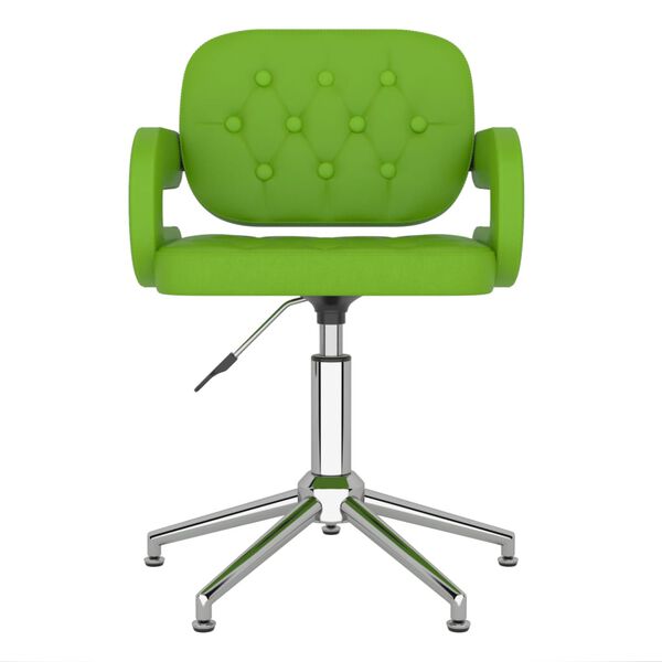 vidaXL Chaise pivotante de salle &agrave; manger Vert Similicuir
