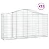 vidaXL Paniers à gabions arqués 12 pcs 200x50x100/120 cm fer galvanisé