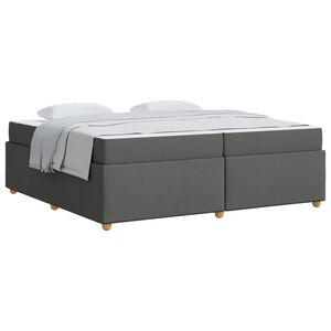vidaXL Cadre de lit avec matelas Gris fonc&eacute; 200 x 200 cm tissu