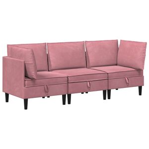 vidaXL Ensemble de meubles pour le salon 3 pc Rose Velours
