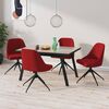 vidaXL Chaises &agrave; manger lot de 4 Rouge bordeaux Velours