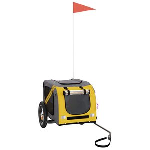 vidaXL Remorque de v&eacute;lo pour animaux de compagnie jaune et gris