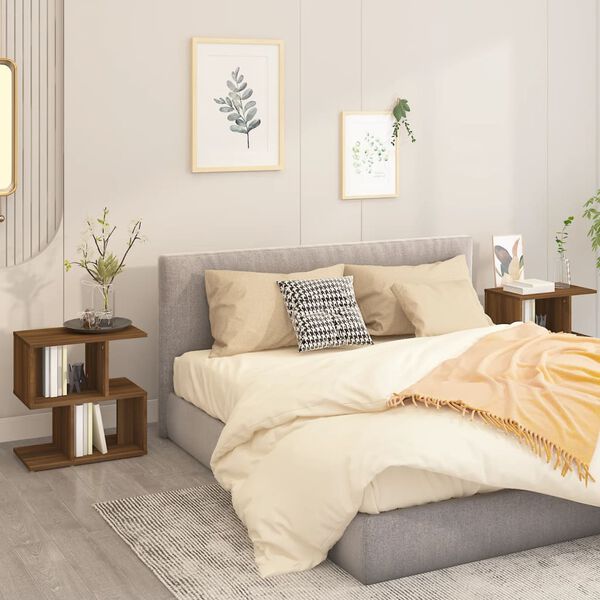 vidaXL Tables de chevet 2 pcs Ch&ecirc;ne marron 50x30x51,5 cm