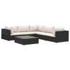 vidaXL Salon de jardin 6 pcs avec coussins r&eacute;sine tress&eacute;e noir