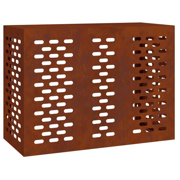 vidaXL Housse de climatiseur Rouill&eacute; 110 x 50 x 80 cm Acier patin&eacute;