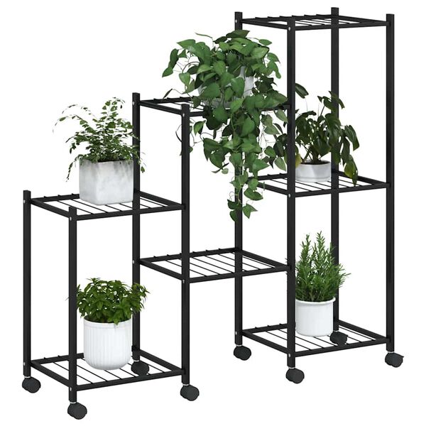 vidaXL Jardini&egrave;re avec roues 83x25x83,5 cm Noir Fer