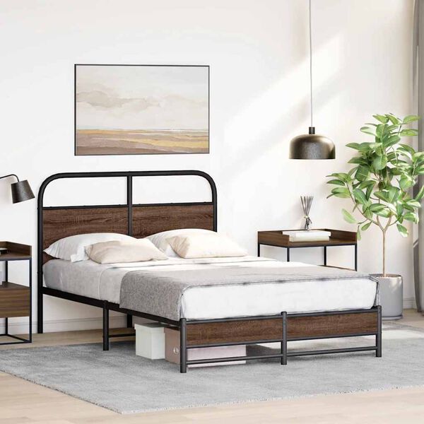 vidaXL Cadre de lit sans matelas 140x200 cm ch&ecirc;ne marron