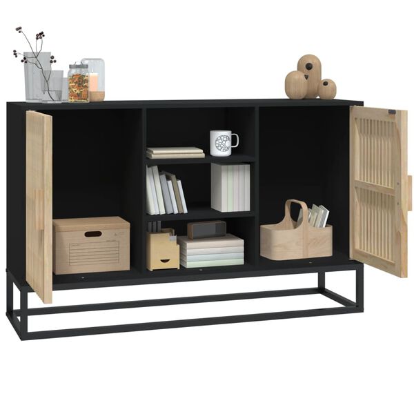 vidaXL Buffet noir 105x30x65 cm bois d'ingénierie