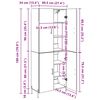 vidaXL Haut Armoire Ch&ecirc;ne noir 69,5 x 34 x 180 cm Bois d'ing&eacute;nierie