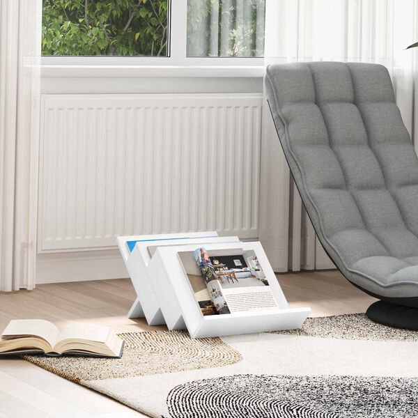 vidaXL &Eacute;tag&egrave;re &agrave; magazines Blanc 53 x 40 x 28,5 cm Bois d'ing&eacute;nierie