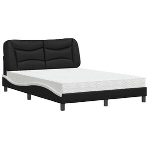 vidaXL Lit avec matelas Hvar noir et blanc 120x200 cm similicuir