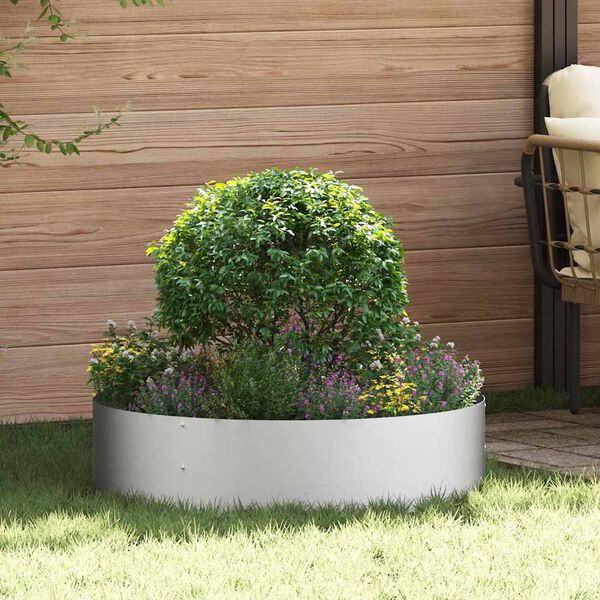 vidaXL Anneau de jardini&egrave;re Argent&eacute; 80 x 80 x 20 cm Acier galvanis&eacute;