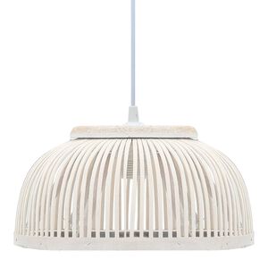 vidaXL Lampe suspendue Bambou 40 W 34x14,5 cm Demi-cercle E27
