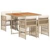vidaXL Ensemble &agrave; manger de jardin avec coussins 5pcs Beige poly rotin