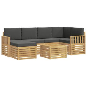 vidaXL Ensemble de canap&eacute;s d'ext&eacute;rieur 7 pc Blanc et anthracite