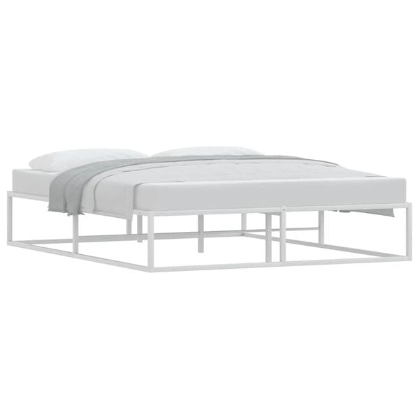 vidaXL Cadre de lit sans matelas blanc 160x200 cm m&eacute;tal