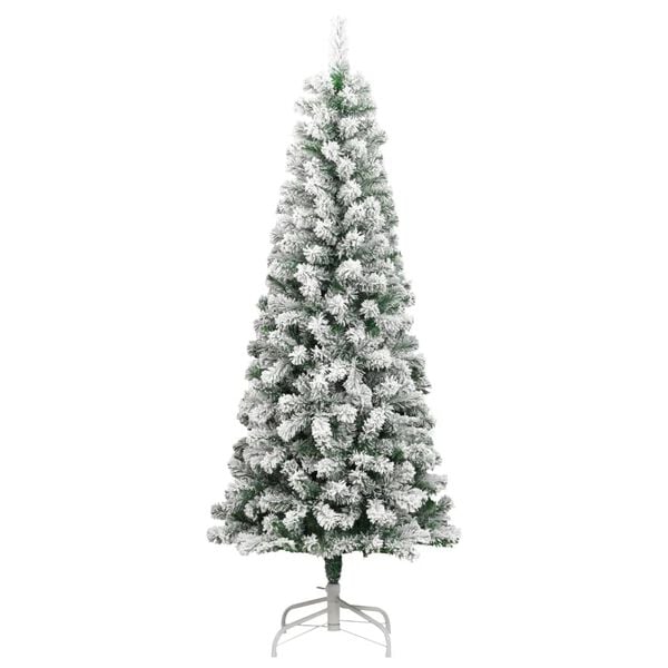vidaXL Sapin de No&euml;l artificiel &agrave; charni&egrave;res avec neige floqu&eacute;e 180 cm
