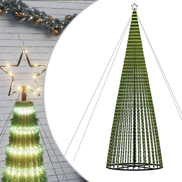 vidaXL Sapin de No&euml;l &agrave; LED 1544 LED blanc chaud 500 cm
