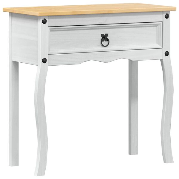 vidaXL Table console avec tiroir Blanc 73 x 35 x 73 cm Pin massif