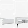 vidaXL Auvent R&eacute;tractable Blanc 350 x 250 cm Tissu et M&eacute;tal