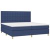vidaXL Sommier &agrave; lattes de lit avec matelas Bleu 200x200 cm Tissu